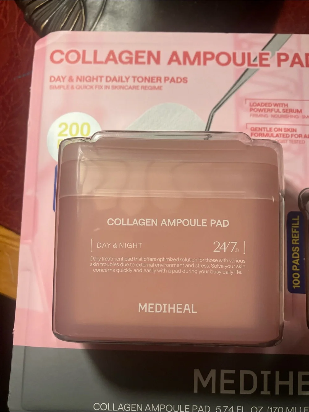 Collagen Ampoule Pad Toner Pads - Pink